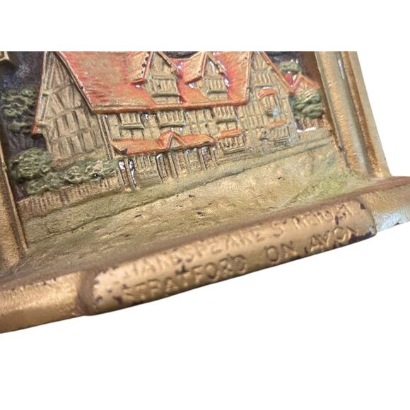 Antique Shakespeare's Stratford On Avon Bookends Bronze - Picture 4 of 12